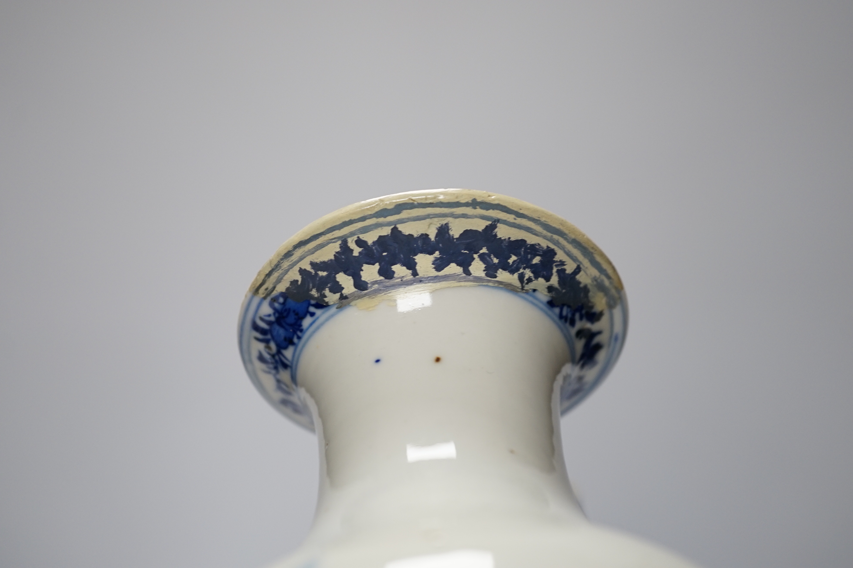 Five 19th century Chinese various sized blue and white figural vases, tallest double gourd vase 27cm high